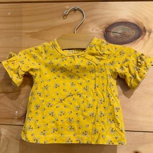 Carter’s Mustard Yellow Floral T-Shirt Infant 3 Months